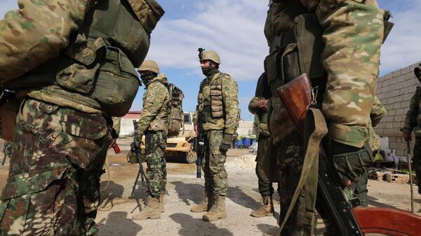 Боевики поддерживаемых Турцией формирований в сирийской провинции Идлиб Боевики поддерживаемых Турцией формирований в сирийской провинции Идлиб