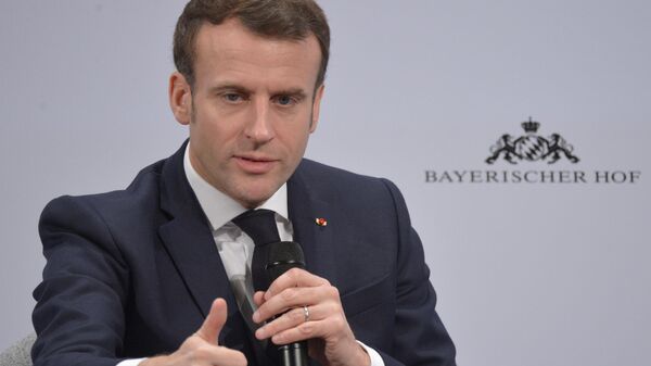 Президент Франции Эммануэль Макрон на Мюнхенской конференции по безопасности Президент Франции Эммануэль Макрон на Мюнхенской конференции по безопасности
