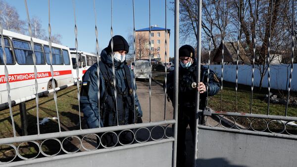 Санаторий в Новых Санжарах на Украине, где находятся эвакуированные из Китая граждане Санаторий в Новых Санжарах на Украине, где находятся эвакуированные из Китая граждане