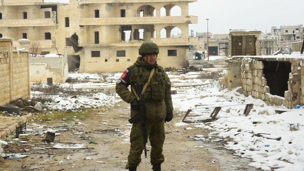 Российская военная полиция в освобожденном сирийском городе Маарет-Нууман Российская военная полиция в освобожденном сирийском городе Маарет-Нууман