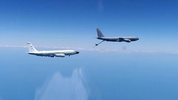 Самолет-разведчик RC-135 и самолет-заправщик КС-135 ВВС США над Черным морем. 26 июня 2020 Самолет-разведчик RC-135 и самолет-заправщик КС-135 ВВС США над Черным морем. 26 июня 2020