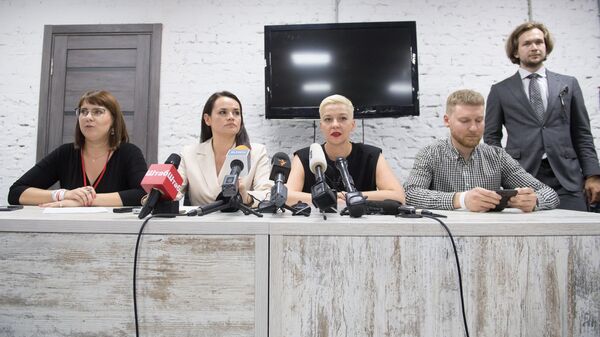 Кандидат в президенты Белоруссии Светлана Тихановская на пресс-конференции в Минске Кандидат в президенты Белоруссии Светлана Тихановская на пресс-конференции в Минске