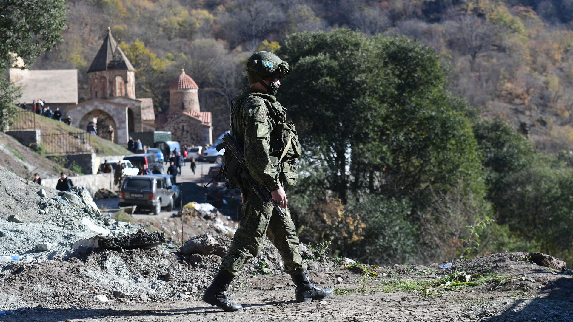Российский миротворец в Нагорном Карабахе. Российский миротворец в Нагорном Карабахе. - РИА Новости, 1920, 16.11.2020