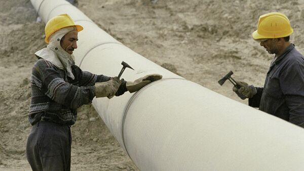 Строительство газопровода. Архивное фото Строительство газопровода. Архивное фото