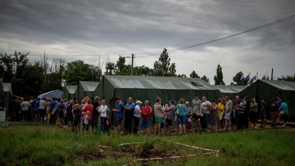 Лагерь беженцев с Украины в Ростовской области. Архивное фото Лагерь беженцев с Украины в Ростовской области. Архивное фото
