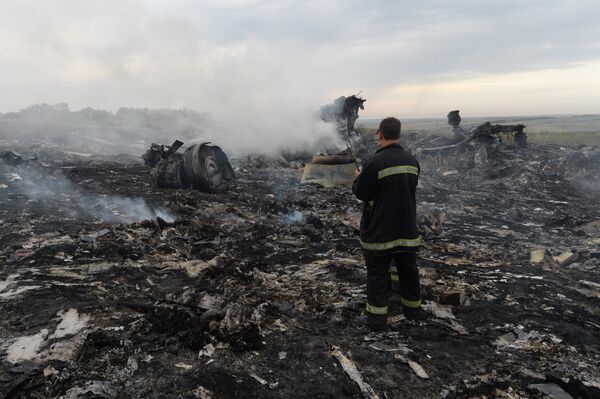 На месте крушения малазийского самолета Boeing 777 в районе города Шахтерск Донецкой области. 17 июля 2014 года На месте крушения малазийского самолета Boeing 777 в районе города Шахтерск Донецкой области. 17 июля 2014 года