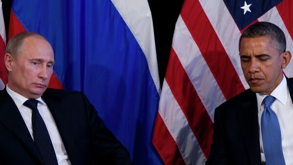 Владимир Путин и Барак Обама во время саммита G20 в Лос-Кабосе, Мексика. 18 июня 2012 Владимир Путин и Барак Обама во время саммита G20 в Лос-Кабосе, Мексика. 18 июня 2012