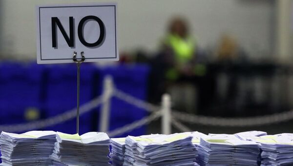 Бюллетени проголосовавших против отделения Шотландии от Британии Бюллетени проголосовавших против отделения Шотландии от Британии
