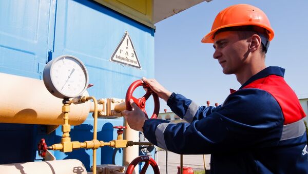 Рабочий на объекте газотранспортной системы Украины. Архивное фото Рабочий на объекте газотранспортной системы Украины. Архивное фото