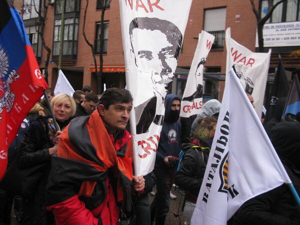 Антифашистский митинг в Мадриде в поддержку Донбасса Антифашистский митинг в Мадриде в поддержку Донбасса