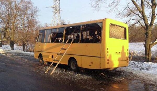Обстрел автобуса в Волновахе, Украина Обстрел автобуса в Волновахе, Украина