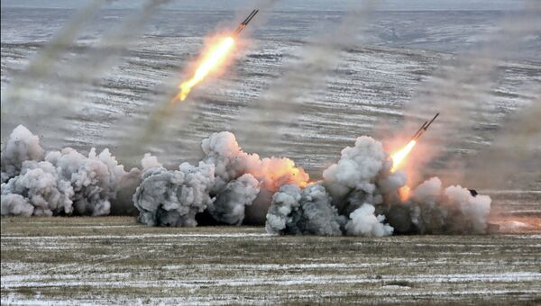Стрельба из систем залпового огня ТОС-1А Стрельба из систем залпового огня ТОС-1А
