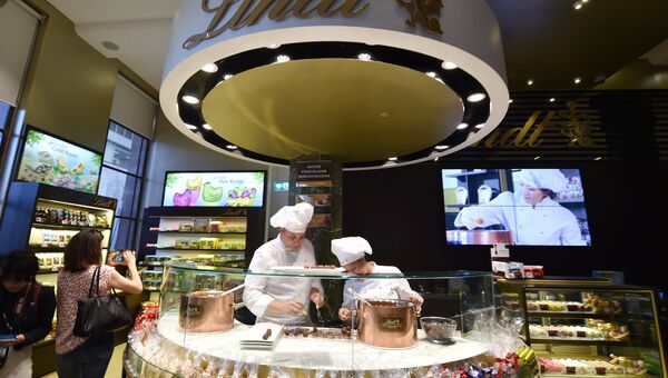 Открытие кафе Lindt. Сидней, Австралия Открытие кафе Lindt. Сидней, Австралия
