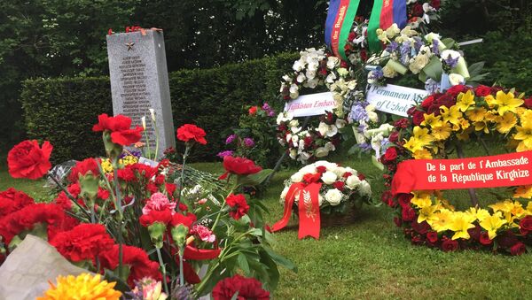 Памятник советским воинам в швейцарском Базеле. Архивное фото Памятник советским воинам в швейцарском Базеле. Архивное фото