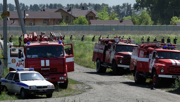 Пожар на нефтебазе под Киевом Пожар на нефтебазе под Киевом