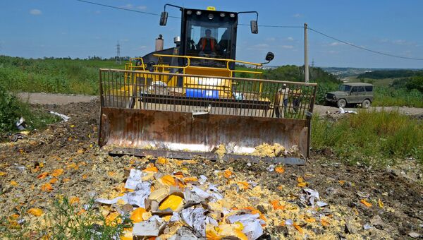 Уничтожение санкционной продукции. Архивное фото Уничтожение санкционной продукции. Архивное фото