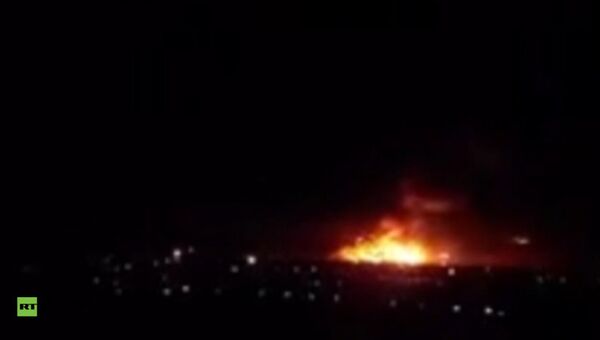 Пожар на складе ракетно-артиллерийского вооружения в городе Сватово Луганской области, Украина Пожар на складе ракетно-артиллерийского вооружения в городе Сватово Луганской области, Украина