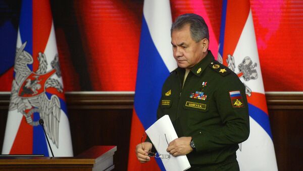 Министр обороны РФ Сергей Шойгу на расширенном заседании коллегии Министерства обороны РФ Министр обороны РФ Сергей Шойгу на расширенном заседании коллегии Министерства обороны РФ