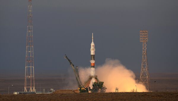 Старт космического корабля Союз ТМА-19М с космодрома Байконур Старт космического корабля Союз ТМА-19М с космодрома Байконур