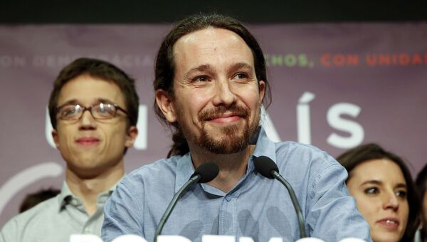 Лидер испанской партии Podemos Пабло Иглесиас. Архивное фото Лидер испанской партии Podemos Пабло Иглесиас. Архивное фото