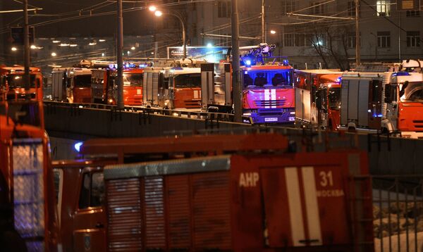 Пожар на швейном предприятии на востоке Москвы Пожар на швейном предприятии на востоке Москвы