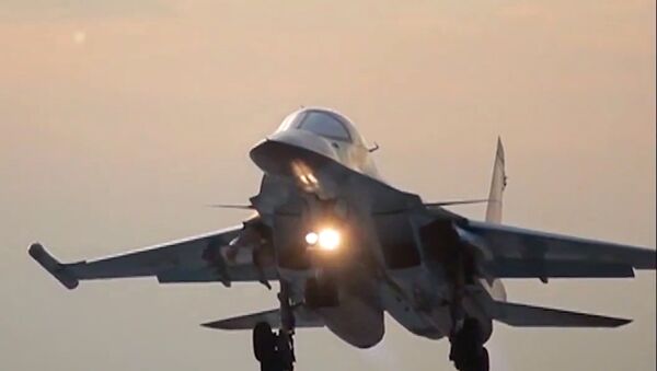 Авиаудары бомбардировщиков Су-34 ВКС РФ с авиабазы Хамадан по объектам ИГ в Сирии Авиаудары бомбардировщиков Су-34 ВКС РФ с авиабазы Хамадан по объектам ИГ в Сирии