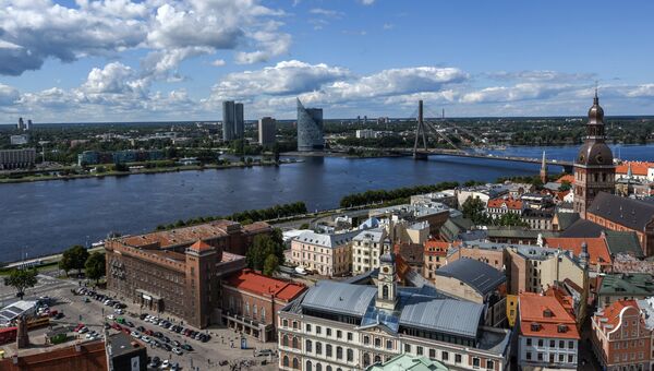 Вид города Рига в Латвии. Архивное фото Вид города Рига в Латвии. Архивное фото