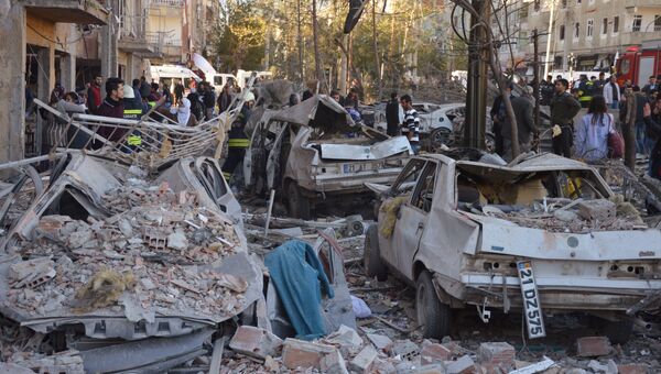 Последствия взрыва в Диярбакыре в Турции, 4 ноября 2016 Последствия взрыва в Диярбакыре в Турции, 4 ноября 2016