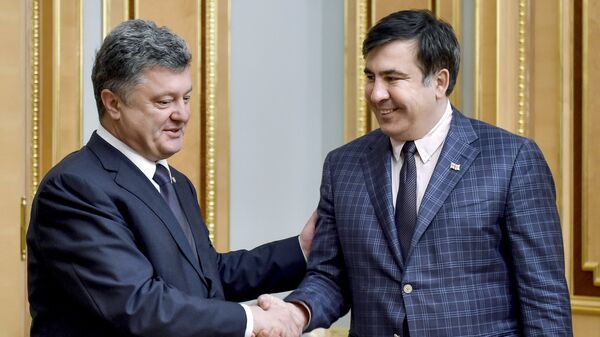 Петр Порошенко и Михаил Саакашвили. Архивное фото Петр Порошенко и Михаил Саакашвили. Архивное фото