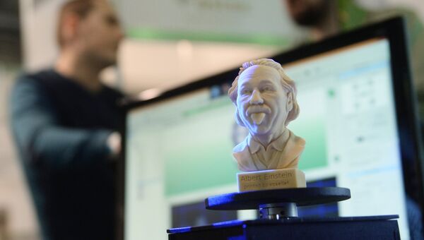 Бюст Альберта Энштейна на выставке 3D Print Expo 2016 в Москве Бюст Альберта Энштейна на выставке 3D Print Expo 2016 в Москве