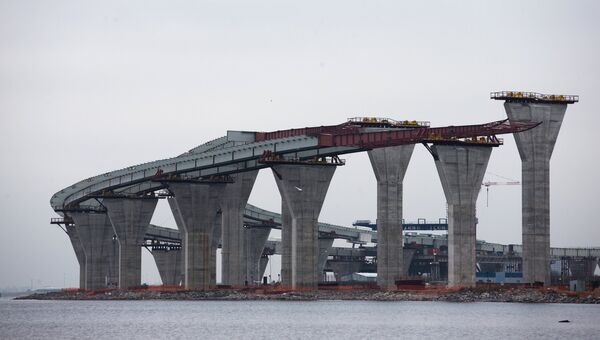 Строительство двухъярусного моста Западного скоростного диаметра в Санкт-Петербурге Строительство двухъярусного моста Западного скоростного диаметра в Санкт-Петербурге
