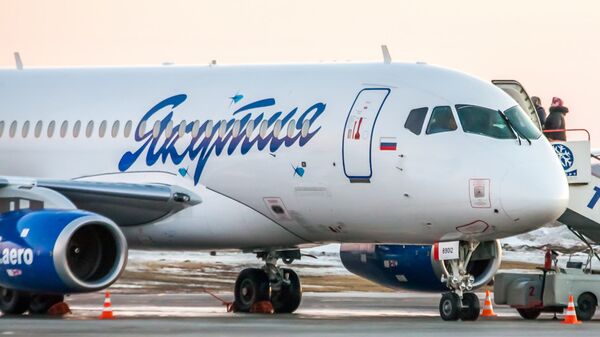 Самолет Sukhoi Superjet 100 авиакомпании Якутия Самолет Sukhoi Superjet 100 авиакомпании Якутия