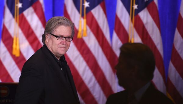 Советник президента США Дональда Трампа Стивен Бэннон. Архивное фото Советник президента США Дональда Трампа Стивен Бэннон. Архивное фото