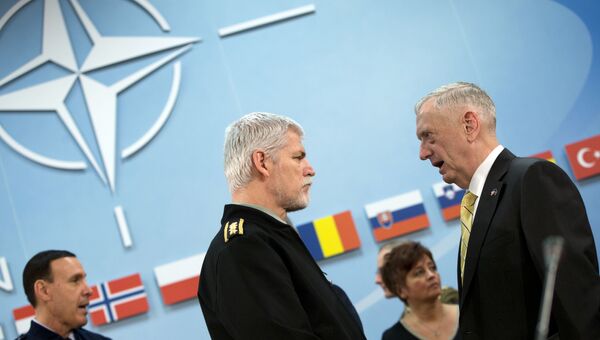 Председатель военного комитета НАТО генерал Петр Павел и министр обороны США Джим Маттис на встрече министров обороны стран членов НАТО в Брюсселе Председатель военного комитета НАТО генерал Петр Павел и министр обороны США Джим Маттис на встрече министров обороны стран членов НАТО в Брюсселе