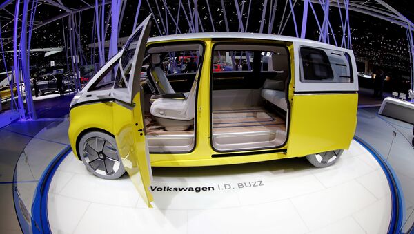Автомобиль Volkswagen I.D. Buzz на Женевском международном автосалоне Автомобиль Volkswagen I.D. Buzz на Женевском международном автосалоне