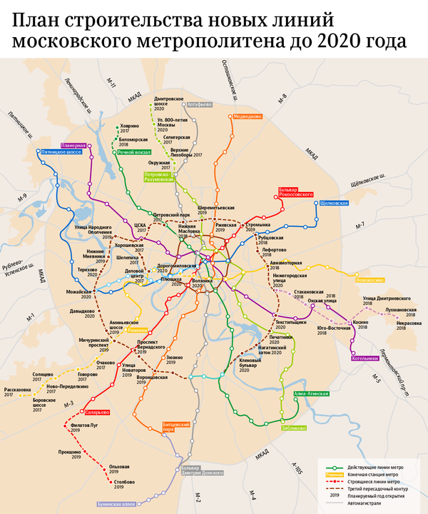 Планы строительства метро в москве до 2030