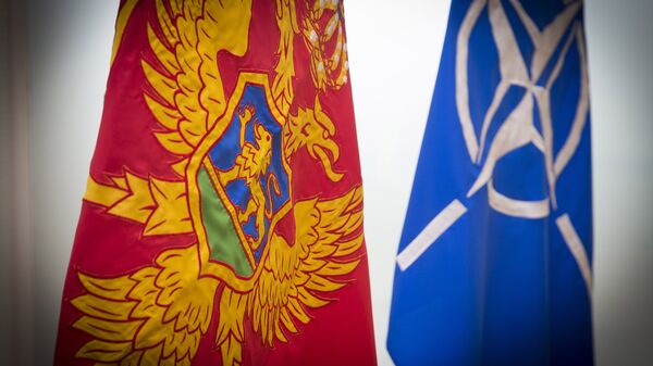 Флаги Черногории и НАТО Флаги Черногории и НАТО
