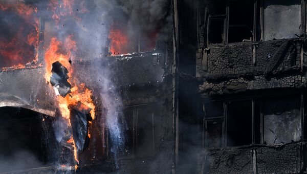 Пожар в жилом доме на западе Лондона Пожар в жилом доме на западе Лондона