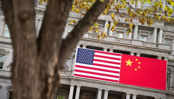 Флаги США и Китая Флаги США и Китая