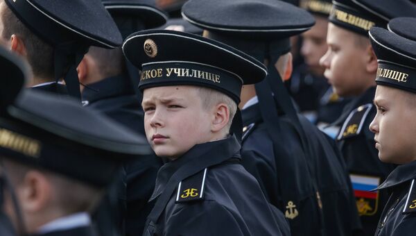 Кадеты в Мурманском филиале Нахимовского военно-морского училища. Архивное фото Кадеты в Мурманском филиале Нахимовского военно-морского училища. Архивное фото