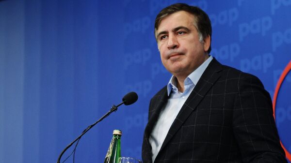 Лидер Движения новых сил, бывший глава Одесской области Михаил Саакашвили на пресс-конференции в Варшаве. 8 сентября 2017 Лидер Движения новых сил, бывший глава Одесской области Михаил Саакашвили на пресс-конференции в Варшаве. 8 сентября 2017
