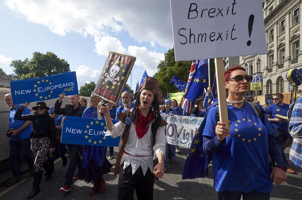 Марш протеста против Brexit в Лондоне, Великобритания. 9 сентября 2017 Марш протеста против Brexit в Лондоне, Великобритания. 9 сентября 2017