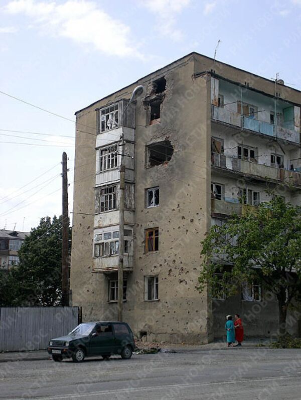 Разрушения в городе Цхинвали Разрушения в городе Цхинвали