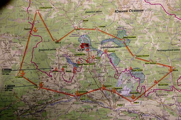 Карта обстановки в зоне грузино-осетинского конфликта Карта обстановки в зоне грузино-осетинского конфликта
