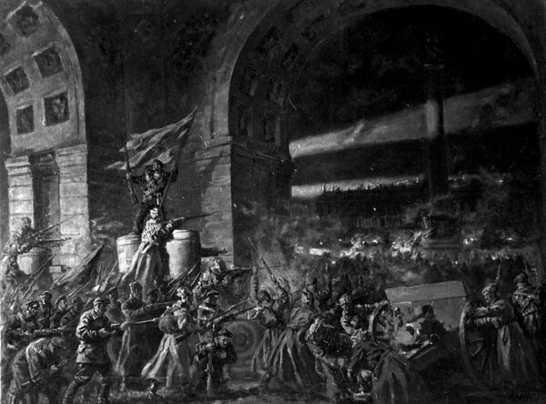 Репродукция картины Штурм Зимнего Дворца. Художник Павел Соколов-Скаля Репродукция картины Штурм Зимнего Дворца. Художник Павел Соколов-Скаля