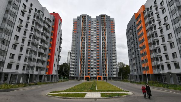 Многоэтажные жилые дома на Бескудниковском бульваре в Москве, предназначенные для переселения участников программы реновации Многоэтажные жилые дома на Бескудниковском бульваре в Москве, предназначенные для переселения участников программы реновации