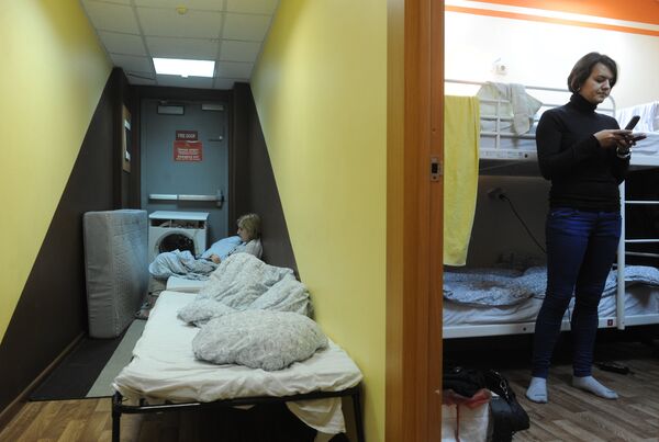 Спальная комната хостела Bear Hostels на Арбатской в Москве Спальная комната хостела Bear Hostels на Арбатской в Москве