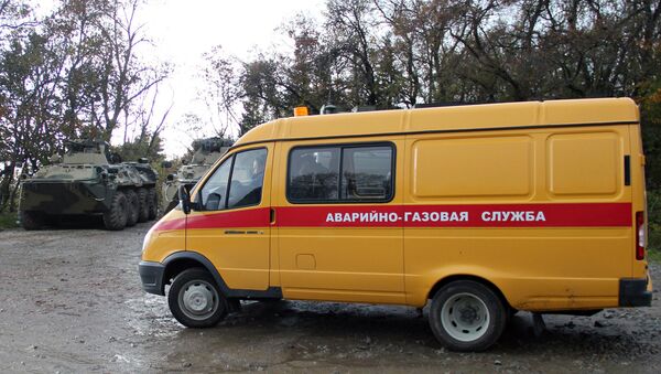 Аварийная служба на месте повреждения газопровода возле села Виноградное под Алуштой. 1 ноября 2017 Аварийная служба на месте повреждения газопровода возле села Виноградное под Алуштой. 1 ноября 2017