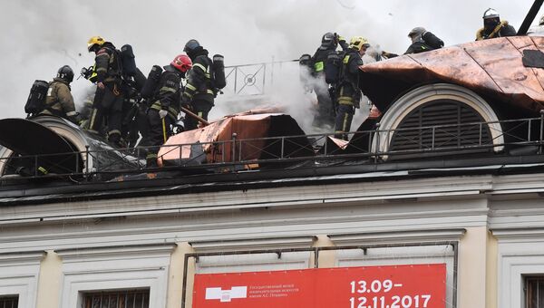 Пожар в здании Музея изобразительных искусств им. А.С. Пушкина Пожар в здании Музея изобразительных искусств им. А.С. Пушкина
