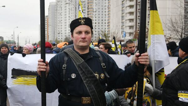 Участники акции Русский марш в Москве. 4 ноября 2017 Участники акции Русский марш в Москве. 4 ноября 2017